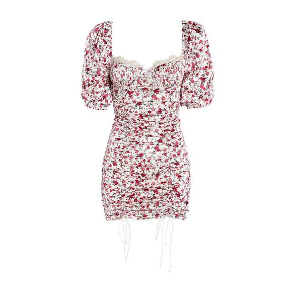 For Love & Lemons Melrose Dress MSRP $160 | Red White | XS - Picture 1 of 13